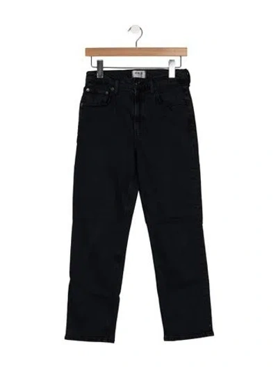 Pre-owned Agolde Mid-rise Straight Leg Jeans In Black