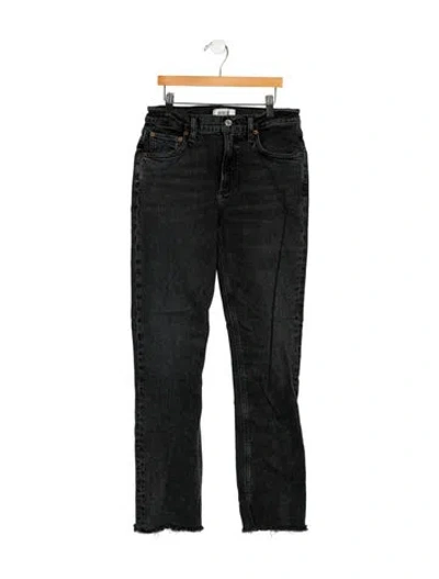 Pre-owned Agolde Mid-rise Straight Leg Jeans In Black
