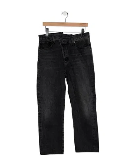 Pre-owned Agolde Mid-rise Straight Leg Jeans In Black