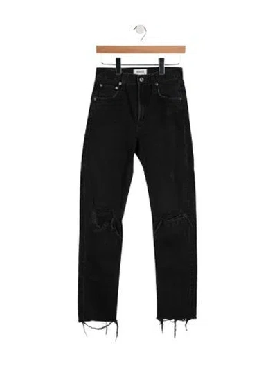 Pre-owned Agolde Mid-rise Straight Leg Jeans In Black