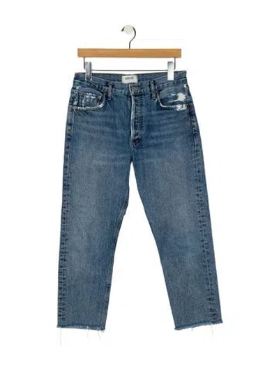 Pre-owned Agolde Mid-rise Straight Leg Jeans In Blue