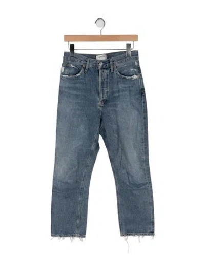 Pre-owned Agolde Mid-rise Straight Leg Jeans In Blue