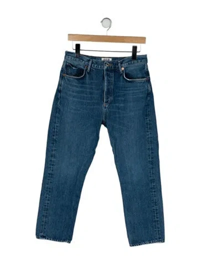 Pre-owned Agolde Mid-rise Straight Leg Jeans In Blue