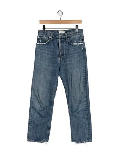 Pre-owned Agolde Mid-rise Straight Leg Jeans In Blue