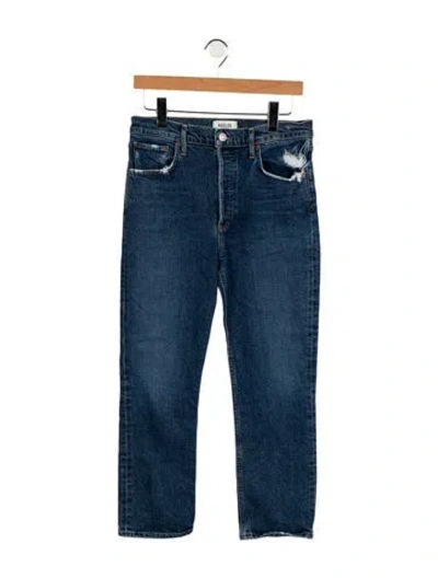 Pre-owned Agolde Mid-rise Straight Leg Jeans In Blue