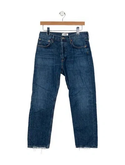 Pre-owned Agolde Mid-rise Straight Leg Jeans In Blue
