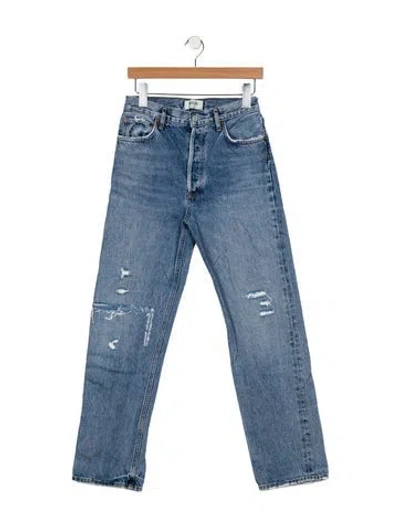 Pre-owned Agolde Mid-rise Straight Leg Jeans In Blue