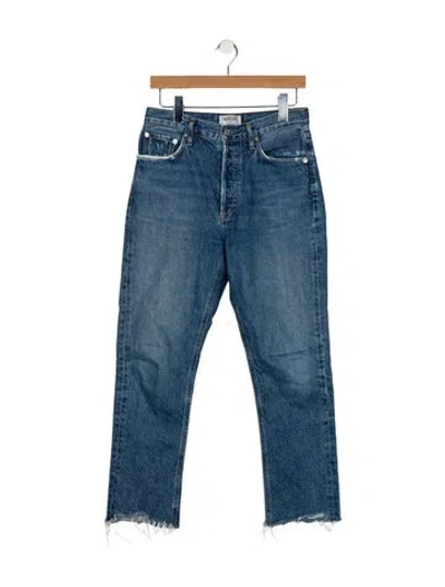 Pre-owned Agolde Mid-rise Straight Leg Jeans In Blue