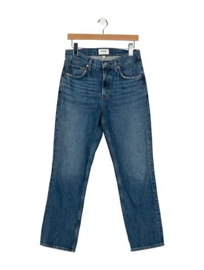 Pre-owned Agolde Mid-rise Straight Leg Jeans In Blue