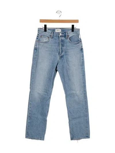 Pre-owned Agolde Mid-rise Straight Leg Jeans In Blue