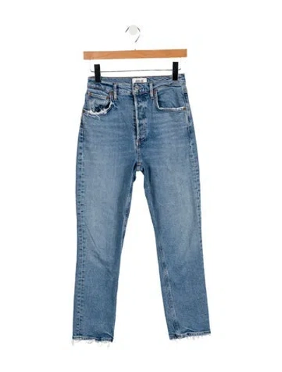 Pre-owned Agolde Mid-rise Straight Leg Jeans In Blue