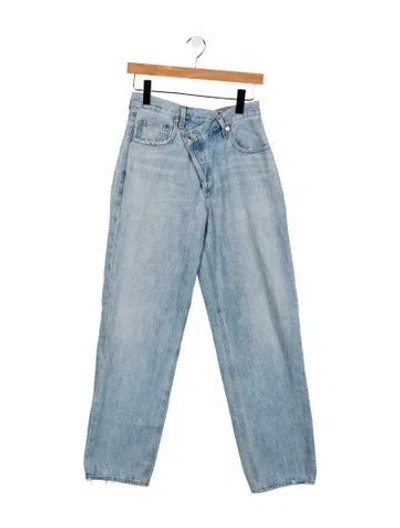 Pre-owned Agolde Mid-rise Straight Leg Jeans In Blue