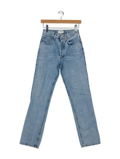 Pre-owned Agolde Mid-rise Straight Leg Jeans In Blue