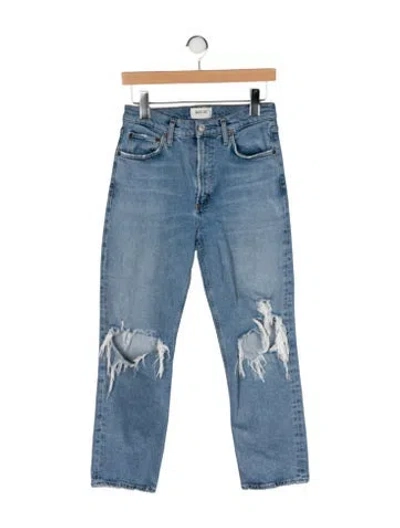 Pre-owned Agolde Mid-rise Straight Leg Jeans In Blue