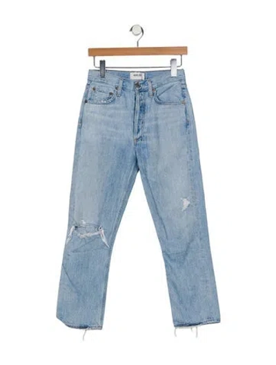 Pre-owned Agolde Mid-rise Straight Leg Jeans In Blue
