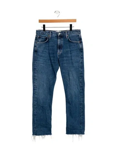 Pre-owned Agolde Mid-rise Straight Leg Jeans In Blue
