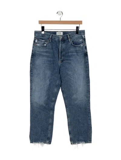 Pre-owned Agolde Mid-rise Straight Leg Jeans In Blue