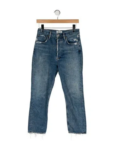 Pre-owned Agolde Mid-rise Straight Leg Jeans In Blue