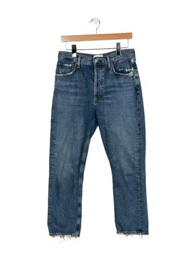 Pre-owned Agolde Mid-rise Straight Leg Jeans In Blue