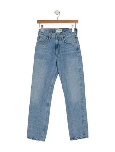 Pre-owned Agolde Mid-rise Straight Leg Jeans In Blue