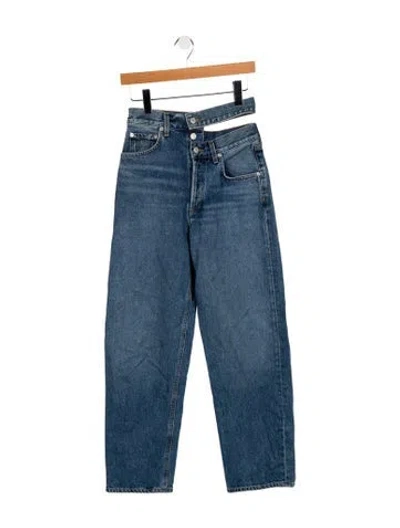 Pre-owned Agolde Mid-rise Straight Leg Jeans In Blue