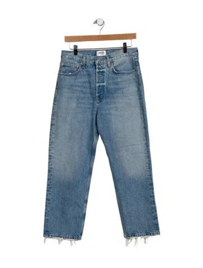 Pre-owned Agolde Mid-rise Straight Leg Jeans In Blue
