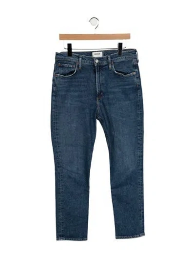Pre-owned Agolde Mid-rise Straight Leg Jeans In Blue