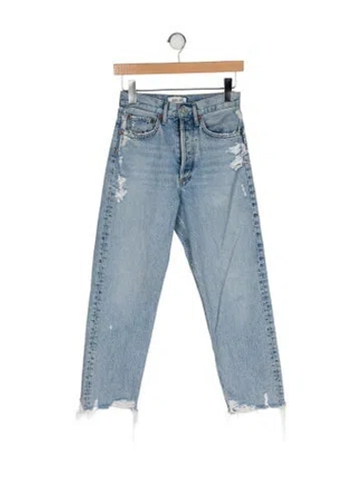 Pre-owned Agolde Mid-rise Straight Leg Jeans In Blue