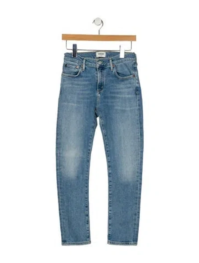 Pre-owned Agolde Mid-rise Straight Leg Jeans In Blue
