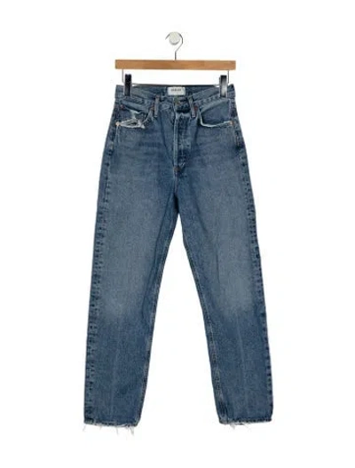 Pre-owned Agolde Mid-rise Straight Leg Jeans In Blue