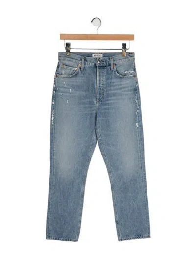Pre-owned Agolde Mid-rise Straight Leg Jeans In Blue