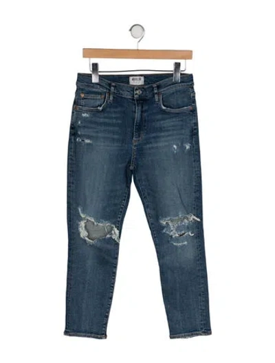 Pre-owned Agolde Mid-rise Straight Leg Jeans In Blue