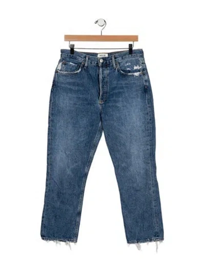 Pre-owned Agolde Mid-rise Straight Leg Jeans In Blue