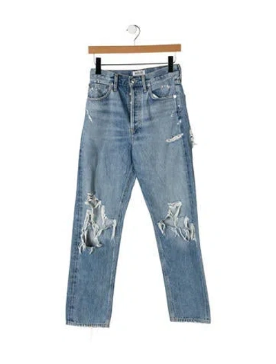 Pre-owned Agolde Mid-rise Straight Leg Jeans In Blue
