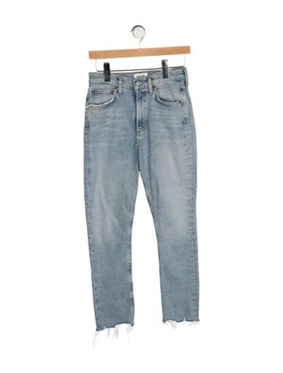 Pre-owned Agolde Mid-rise Straight Leg Jeans In Blue
