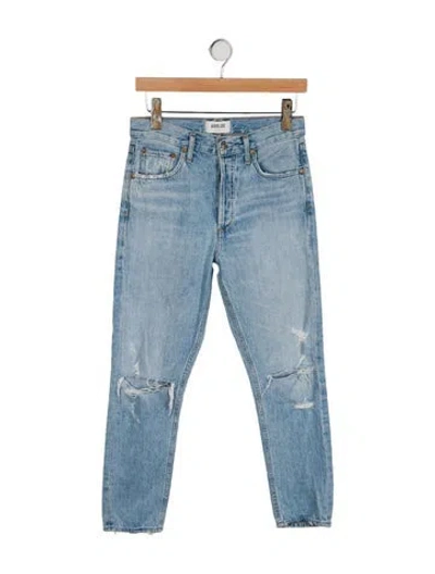 Pre-owned Agolde Mid-rise Straight Leg Jeans In Blue