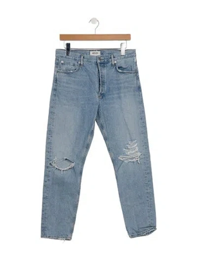 Pre-owned Agolde Mid-rise Straight Leg Jeans In Blue