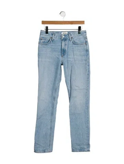 Pre-owned Agolde Mid-rise Straight Leg Jeans In Blue