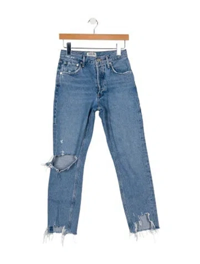 Pre-owned Agolde Mid-rise Straight Leg Jeans In Blue