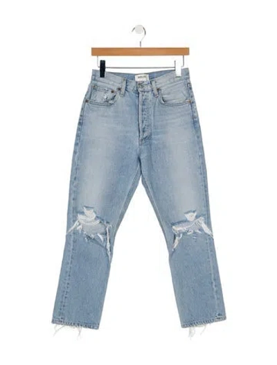 Pre-owned Agolde Mid-rise Straight Leg Jeans In Blue