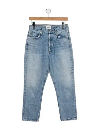 Pre-owned Agolde Mid-rise Straight Leg Jeans In Blue