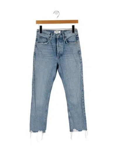 Pre-owned Agolde Mid-rise Straight Leg Jeans In Blue