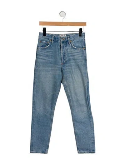 Pre-owned Agolde Mid-rise Straight Leg Jeans In Blue
