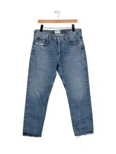 Pre-owned Agolde Mid-rise Straight Leg Jeans In Blue