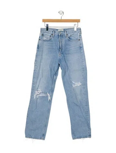 Pre-owned Agolde Mid-rise Straight Leg Jeans In Blue