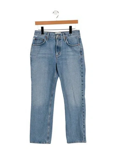 Pre-owned Agolde Mid-rise Straight Leg Jeans In Blue