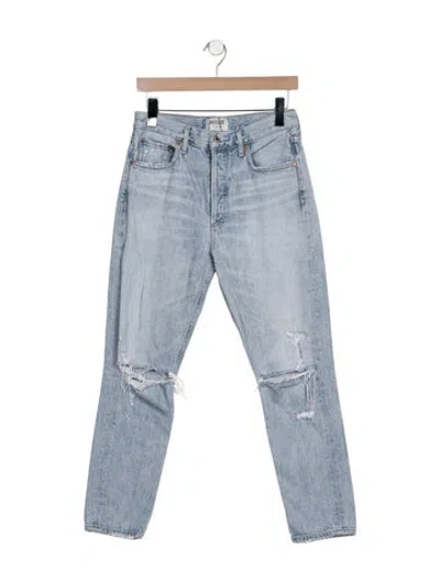 Pre-owned Agolde Mid-rise Straight Leg Jeans In Blue