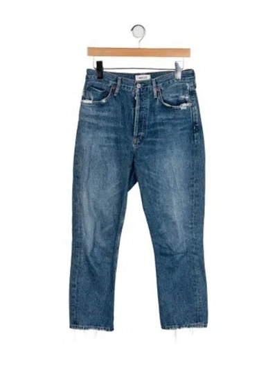 Pre-owned Agolde Mid-rise Straight Leg Jeans In Blue