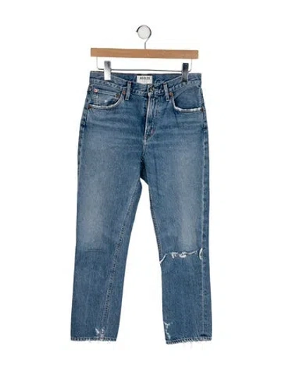 Pre-owned Agolde Mid-rise Straight Leg Jeans In Blue