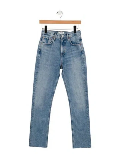 Pre-owned Agolde Mid-rise Straight Leg Jeans In Blue